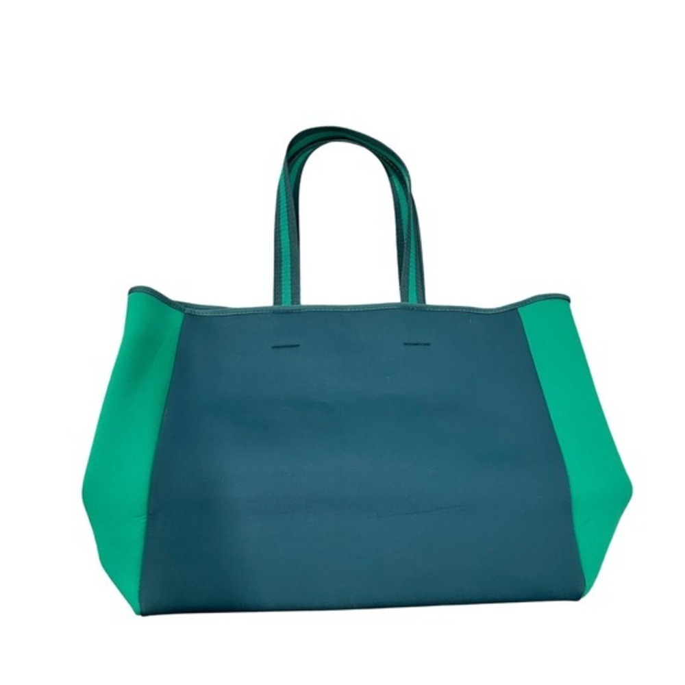 Summersalt‎ Tote Bag Teal Green Neoprene Magnetic Snap Closure Zipper Pocket